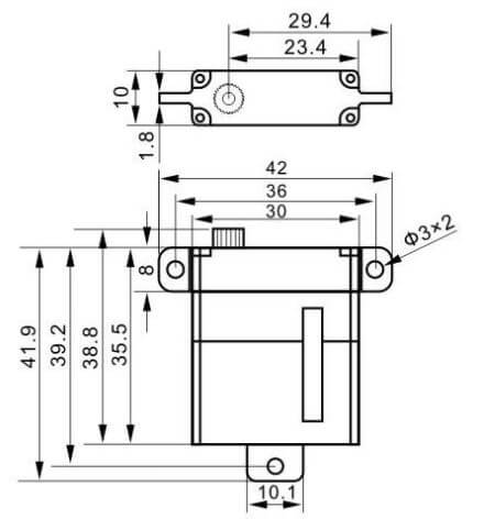 Maße KST X10 Servo